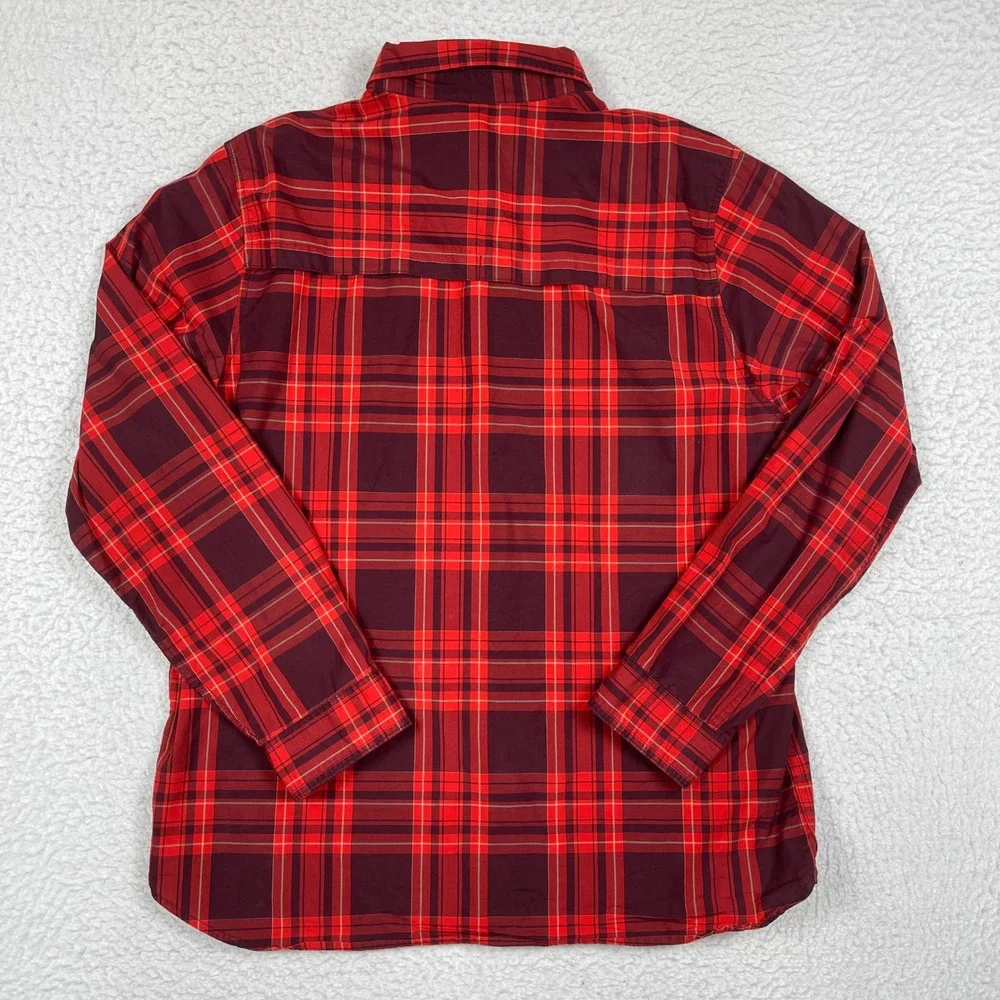 The North Face Button Down Shirt Mens XL Red Plaid Long Sleeve Outdoor 0CP4H